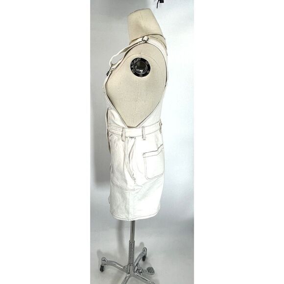 RVCA White Denim Overall Skirt Dresses Size XS Pockets  Conquer - Picture 5 of 17